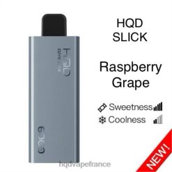 HQD Vape France - HQD CUVIE SLICK 6000 bouffées Raisin framboise lisse D268421