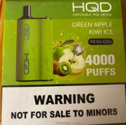 HQD Vape Paris - HQD BOX 4000 bouffées glace pomme verte kiwi D268482