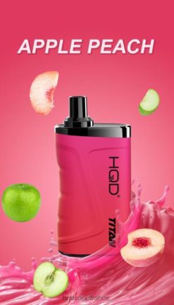HQD Vape Paris - HQD TITAN 7000 bouffées pêche aux pommes D268412