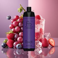 RandM Fumot Shisha 10000 Puffs Glace Raisin LED 18ml 0.6ohm Type-C