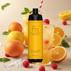 RandM Fumot Shisha 10000 Puffs Mangue Glacé - LED, 18ml, 0.6ohm